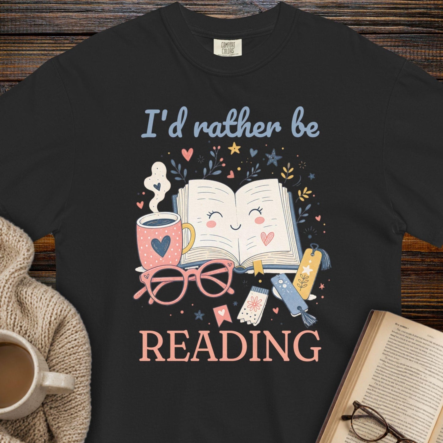 I'd rather be reading kawaii T-shirt