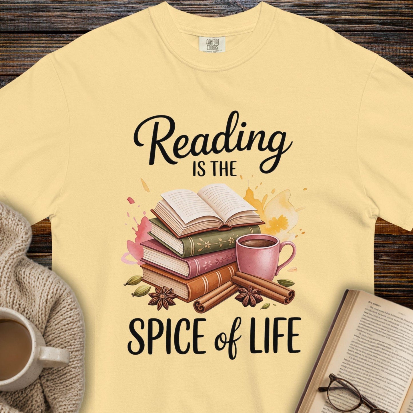 "Reading is the Spice of Life" — Book Lover T-Shirt
