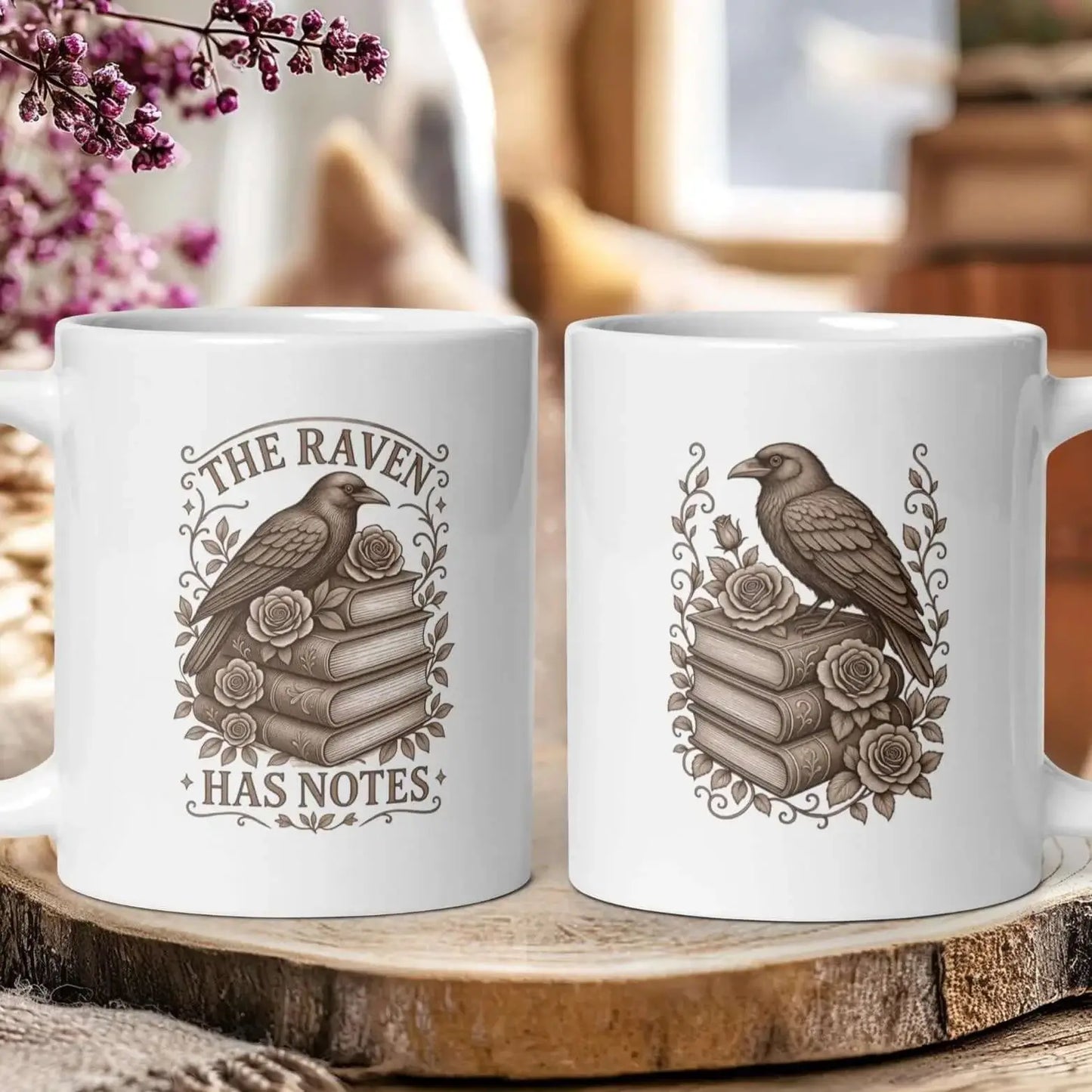 "The Raven Has Notes" — Edgar Allan Poe Quote Mug